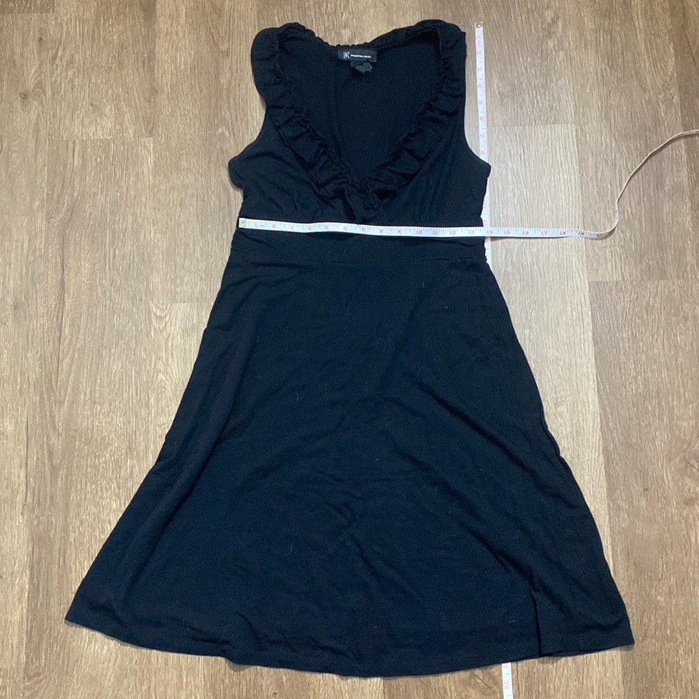 INC International Concepts Black Dress Ruffle Neck Sleeveless